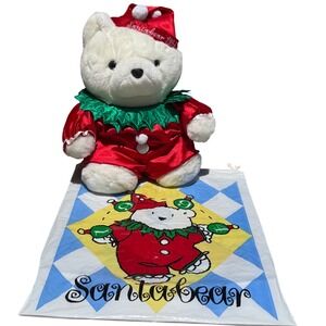 Dayton Hudson 1994 Santabear Jester Clown Outfit Santa Bear With Bag